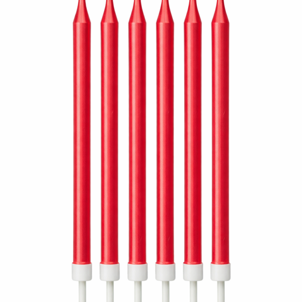 6'Lı Sade Model Kırmızı Mum