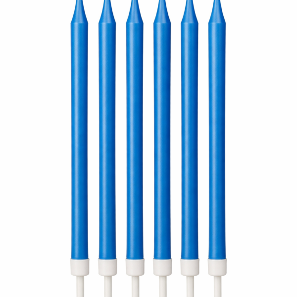 6'Lı Sade Model Mavi Mum