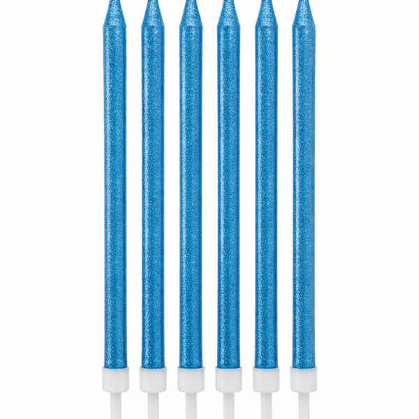 6'Lı Mavi Simli Mum
