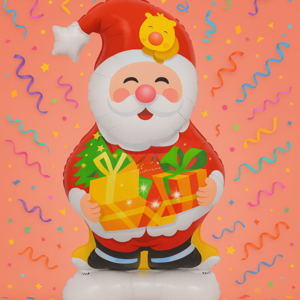 Noel Baba Folyo Balon 119 cm Yılbaşı Parti Süsü Hava ve Helyum ile Şişirilebilir Balon | ENG-38 |