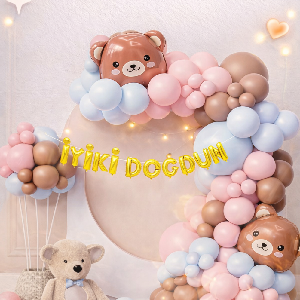 99 Parça Doğum Günü Balon Konsepti - İyiki Doğdun Seti ENG-B1027
