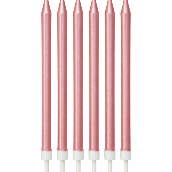 6'Lı Sade Model Rose Pembe Mum