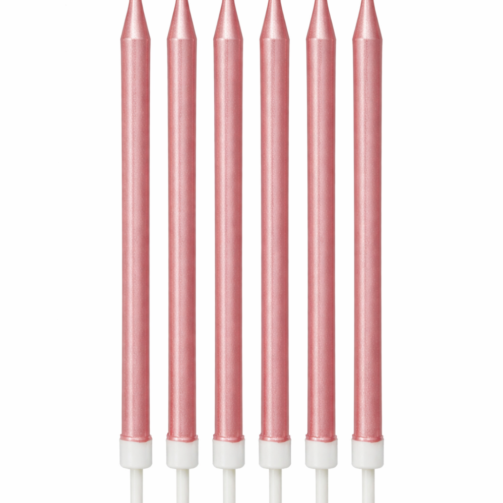 6'Lı Sade Model Rose Pembe Mum