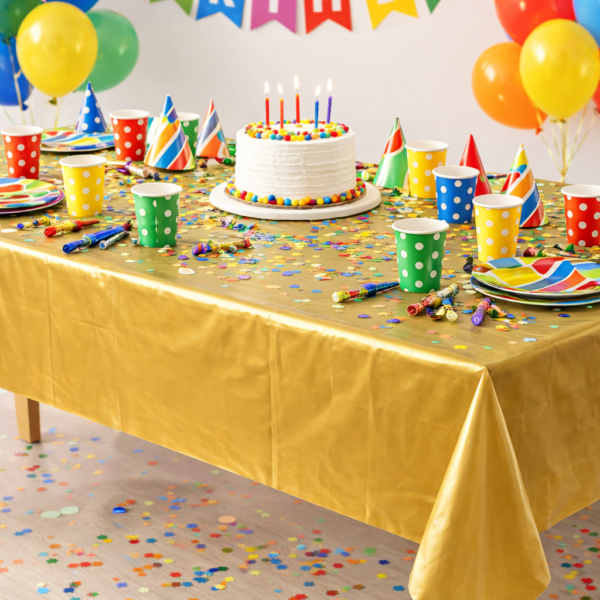 Kahverengi Tek Kullanımlık Plastik Masa Örtüsü