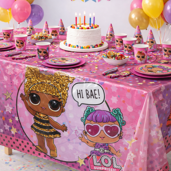 LOL Desenli Plastik Masa Örtüsü