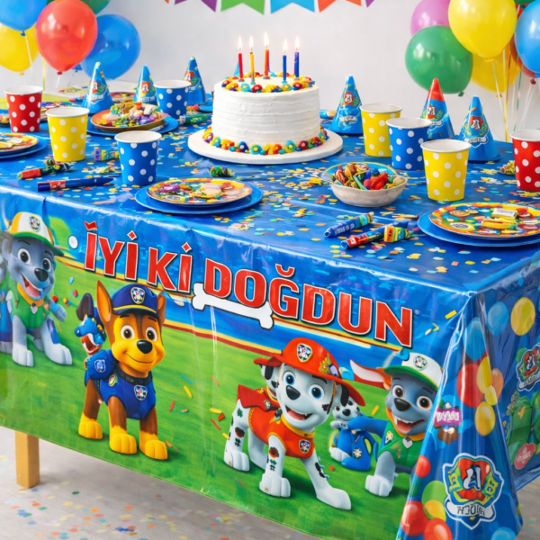 Paw Petrol Desenli Plastik Masa Örtüsü