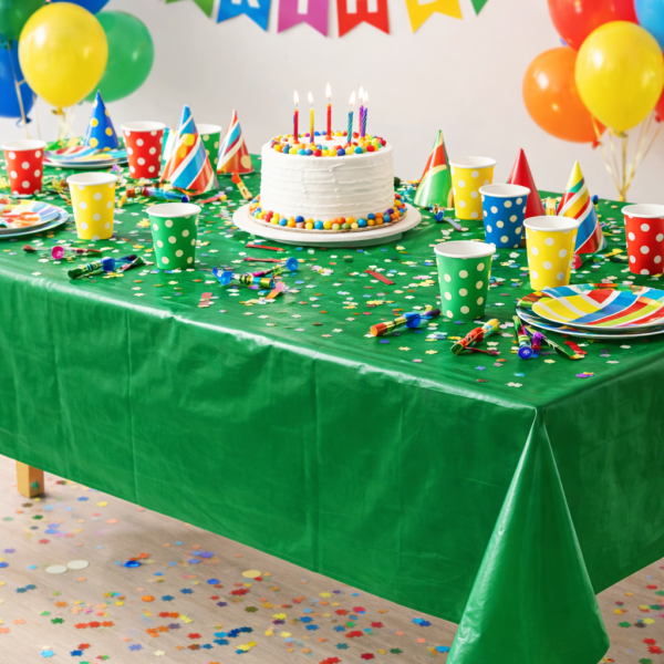 Yeşil Tek Kullanımlık Plastik Masa Örtüsü